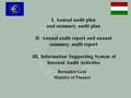 I. Annual audit plan and summary audit plan II. Annual audit report and annual summary audit report III. Information Supporting System of Internal Audit.