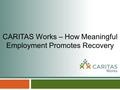 CARITAS Works – How Meaningful Employment Promotes Recovery.