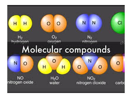 Molecular Compounds. When non-metals combine, a pure substance called a molecule or a molecular compound is formed  Composed of two non-metals  Can.