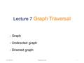 Lecture 7 Graph Traversal