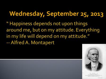 Wednesday, September 25, 2013.  Create a news story about the events from chapter 3 or 4.  Will your angle be hard news or gossip news?  Indicate which.