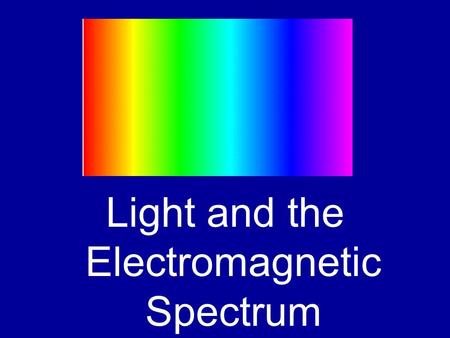 Light and the Electromagnetic Spectrum. Electromagnetic Spectrum The electromagnetic spectrum is a scale showing how light can be classified. (aka, heat.