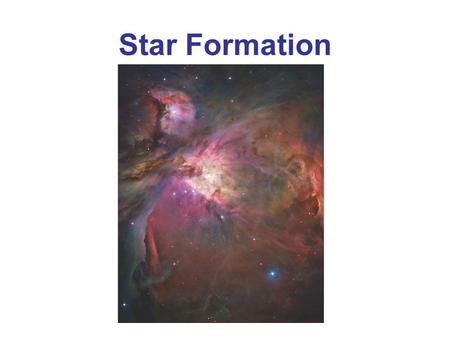 Star Formation. Chapter 19 Not on this Exam – On the Next Exam!