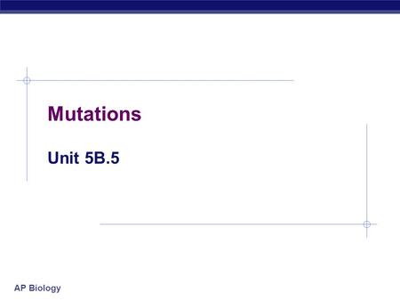 AP Biology Mutations Unit 5B.5. AP Biology Changes in genotype (DNA) can result in changes in phenotype  Alterations in DNA sequence can lead to changes.