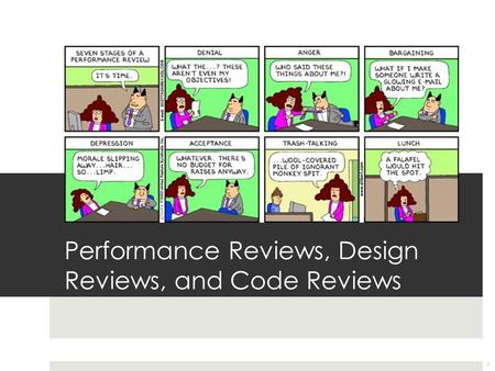 Performance Reviews, Design Reviews, and Code Reviews 1.