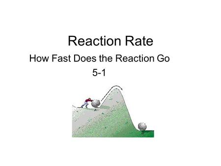 Reaction Rate How Fast Does the Reaction Go 5-1. Collision Theory Chemists believe that all chemical change (rearrangement of matter) occurs due to the.