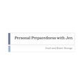 Personal Preparedness with Jen Food and Water Storage.