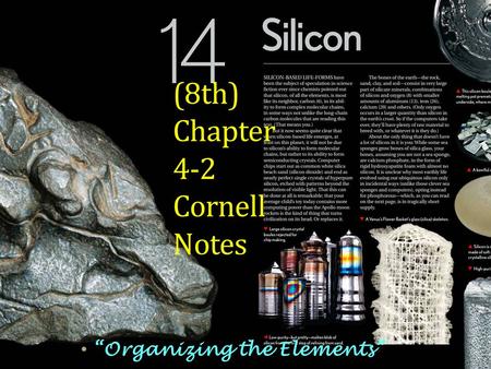 (8th) Chapter 4-2 Cornell Notes “Organizing the Elements”