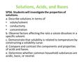 Solutions, Acids, and Bases