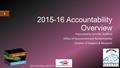 2015-16 Accountability Overview Presented by Jennifer Stafford Office of Assessment and Accountability Division of Support & Research KDE:OAA:DSR:pp: 12/11/2015.