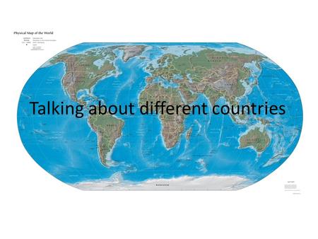 Talking about different countries. Match the countries and their capitals Example: Moscow is the capital of Russia The UK Moscow Australia Washington.