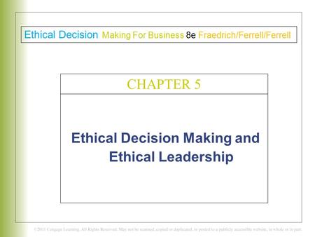 Ethical Decision Making and Ethical Leadership