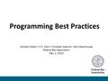 Karleen Green C.C. Kahr Christian Adams Kent Stackhouse Federal Bar Association May 1, 2015 Programming Best Practices Federal Bar Association.