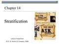 Stratification Chapter 14 Lecture PowerPoint © W. W. Norton & Company, 2008.