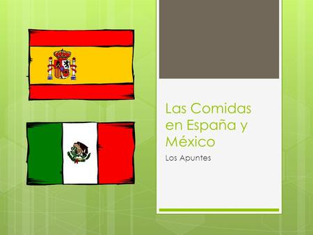 Las Comidas en España y México Los Apuntes. El Desayuno (España) Time: 7:00 – 9:00 am Foods: coffee, tea, hot chocolate, bread & jelly, muffin, fruit,