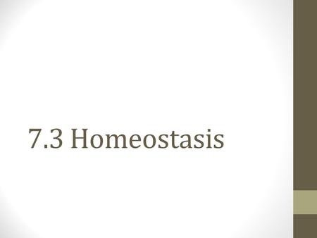 7.3 Homeostasis. How Does Your Body Stay in Balance??? One word: HOMEOSTASIS!!! Homeostasis is when all of your body systems work together to keep the.