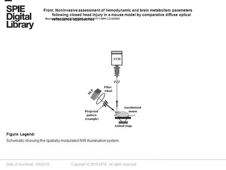 Date of download: 6/9/2016 Copyright © 2016 SPIE. All rights reserved. Schematic showing the spatially modulated NIR illumination system. Figure Legend: