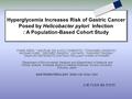 Hyperglycemia Increases Risk of Gastric Cancer Posed by Helicobacter pylori Infection : A Population-Based Cohort Study FUMIE IKEDA,* YASUFUMI DOI,‡ KOJI.