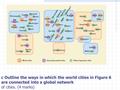 C Outline the ways in which the world cities in Figure 6 are connected into a global network of cities. (4 marks)