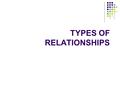 TYPES OF RELATIONSHIPS