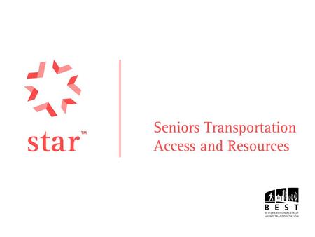 What is STAR?  A set of tools and information that will supply Technical and Financial Support for agencies wishing to provide transportation services.