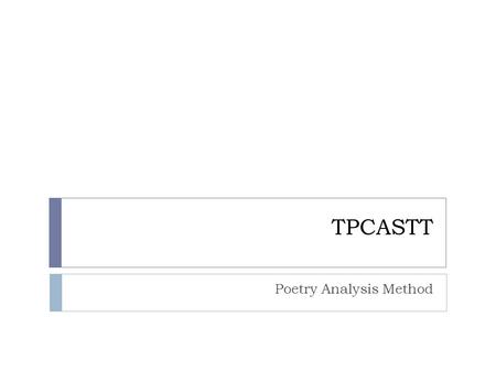 Poetry Analysis Method