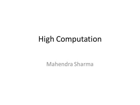 High Computation Mahendra Sharma. Hybrid number representation The hybrid number representations proposed are capable of bounding the maximum length of.