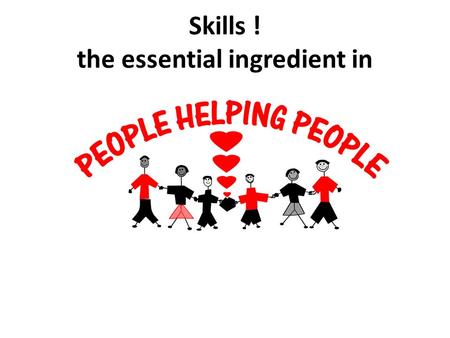 Skills ! the essential ingredient in. Working in Social Work is complex. To work effectively you need to develop and enhance many skills!