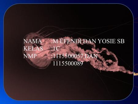 NAMA:M.EFENDI DAN YOSIE SB KELAS:1C NMP :1115500057 DAN 1115500089.