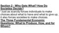 Section 2 - Who Gets What? How Do Societies Decide? *Just as scarcity forces individuals to make choices about what to have and what to give up, it also.