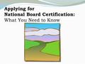 Applying for National Board Certification: What You Need to Know.