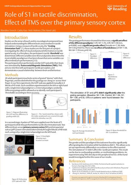 UROP Undergraduate Research Opportunities Programme This project was supported through the University of Reading UROP (Undergraduate Research Opportunities.