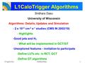 Sridhara Dasu115 April 2002 L1CaloTrigger Algorithms Sridhara Dasu University of Wisconsin Algorithms: Details, Updates and Simulation - 2 x 10 33 cm -2.