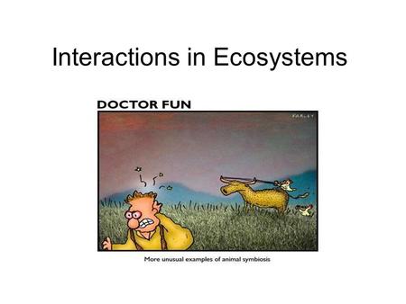 Interactions in Ecosystems