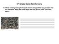 5 th Grade Daily Reinforcers 41.While walking through the park Sandra dropped her bag of nails into the sandbox. What are some ways she can get the nails.