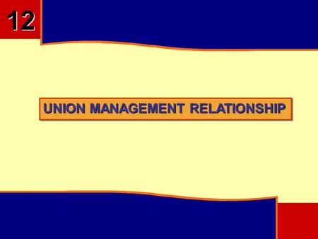 12 UNION MANAGEMENT RELATIONSHIP.