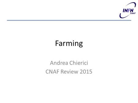 Farming Andrea Chierici CNAF Review 2015. Current situation.