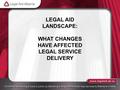 LEGAL AID LANDSCAPE: WHAT CHANGES HAVE AFFECTED LEGAL SERVICE DELIVERY.