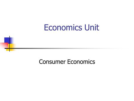 Economics Unit Consumer Economics. Unit Overview I.Types of Economic Systems II.Microeconomics III.Macroeconomics.