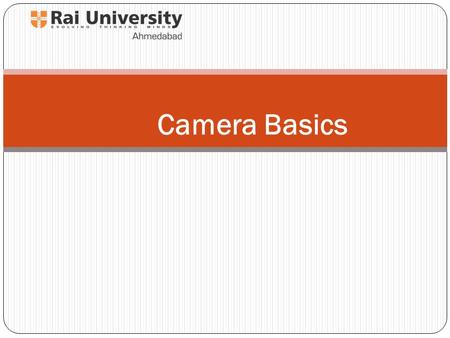 Camera Basics. Film (Analog) Cameras Digital Cameras Types of Cameras.