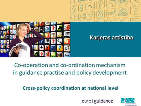 Co-operation and co-ordination mechanism in guidance practise and policy development Cross-policy coordination at national level.