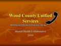 Wood County Unified Services Mental Health Collaborative 2010.