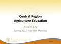 Dr. John D. Barge, State School Superintendent “Making Education Work for All Georgians” www.gadoe.org Central Region Agriculture Education Area III &