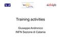 Training activities Giuseppe Andronico INFN Sezione di Catania.