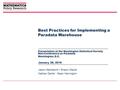 Best Practices for Implementing a Paradata Warehouse Presentation at the Washington Statistical Society Mini-Conference on Paradata Washington, D.C. Jason.