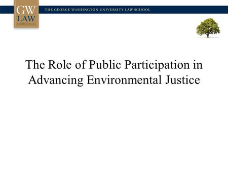 The Role of Public Participation in Advancing Environmental Justice.