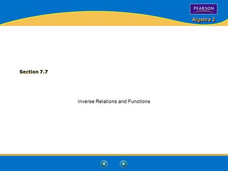 Inverse Relations and Functions