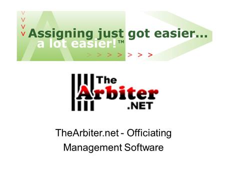 TheArbiter.net - Officiating Management Software.