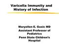 Varicella Immunity and History of Infection Maryellen E. Gusic MD Assistant Professor of Pediatrics Penn State Children’s Hospital.