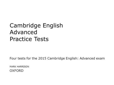 Cambridge English Advanced Practice Tests